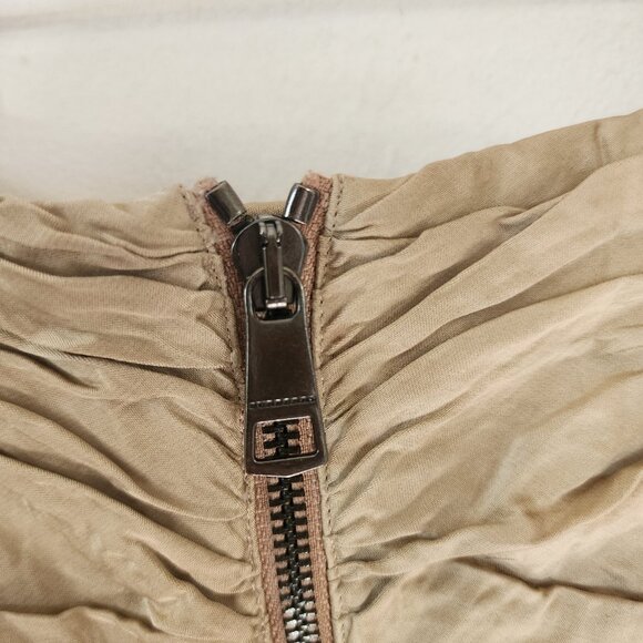 Burberry Gold Strapless Dress Size 4 Back Zip Solid Wrap Front - Picture 7 of 10